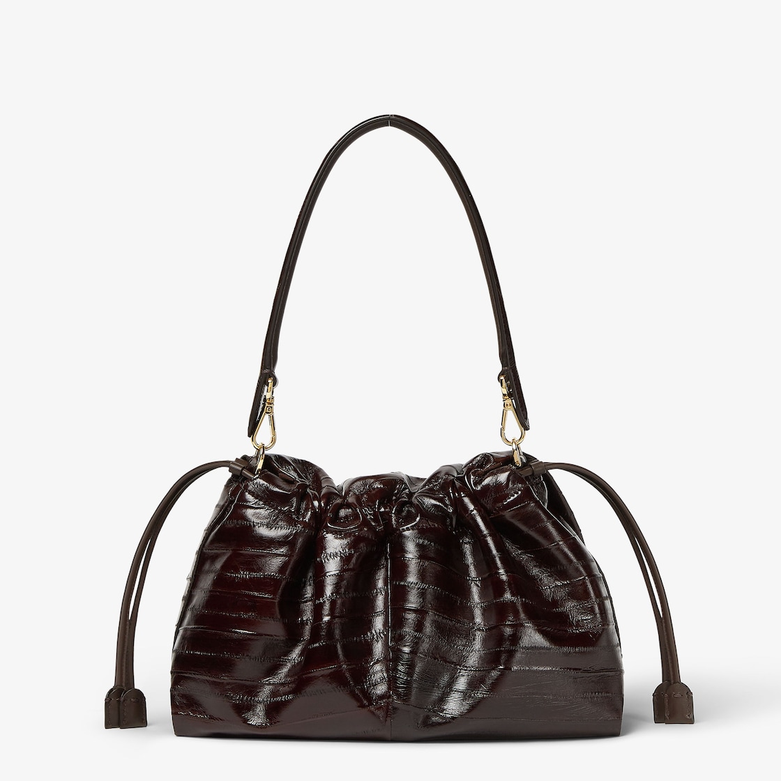 FENDI Mamma Baguette Large Brown inlaid hagfish leather bag - Image 3